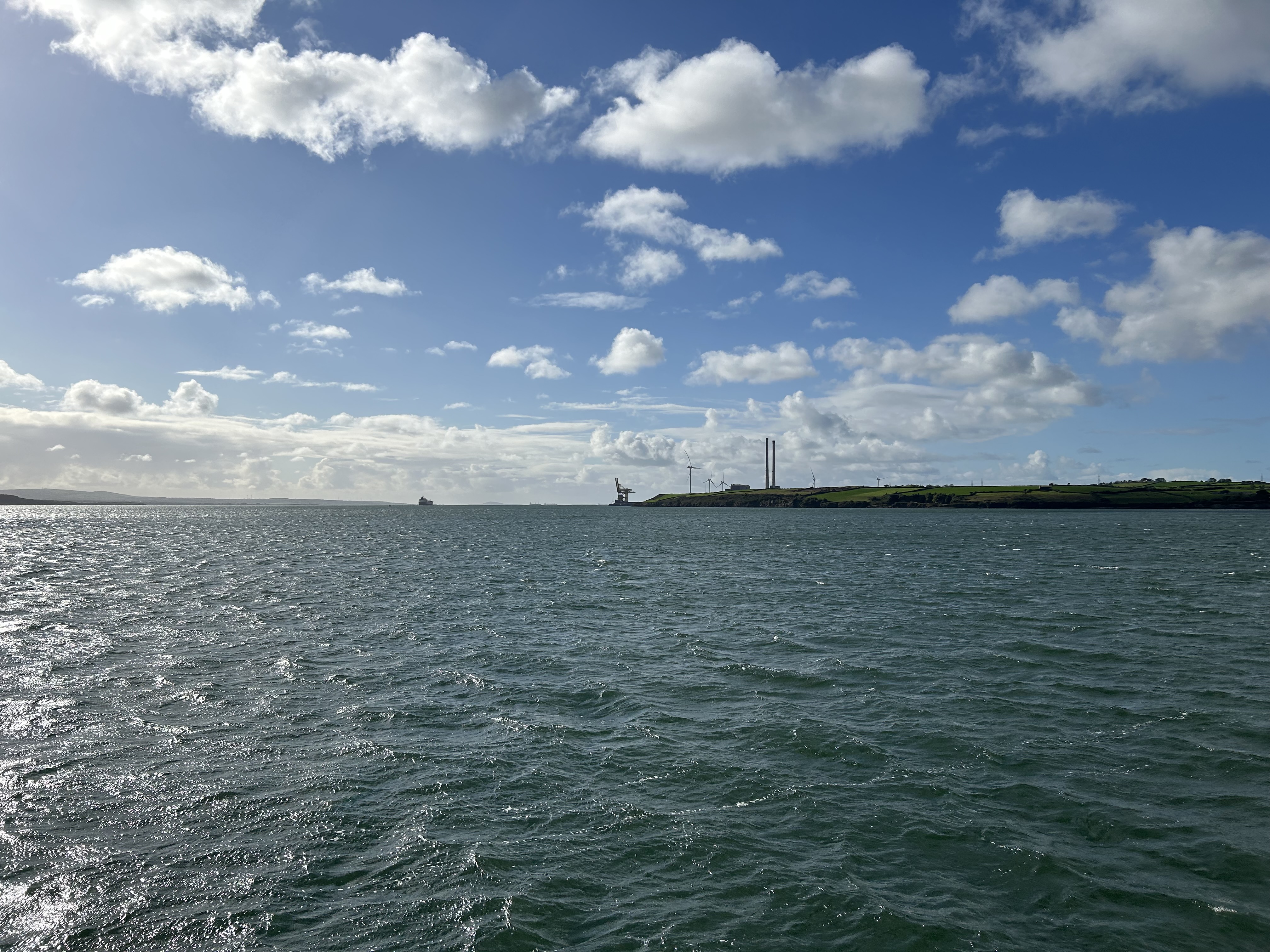 View of the river Shannon close by to the power plant money point